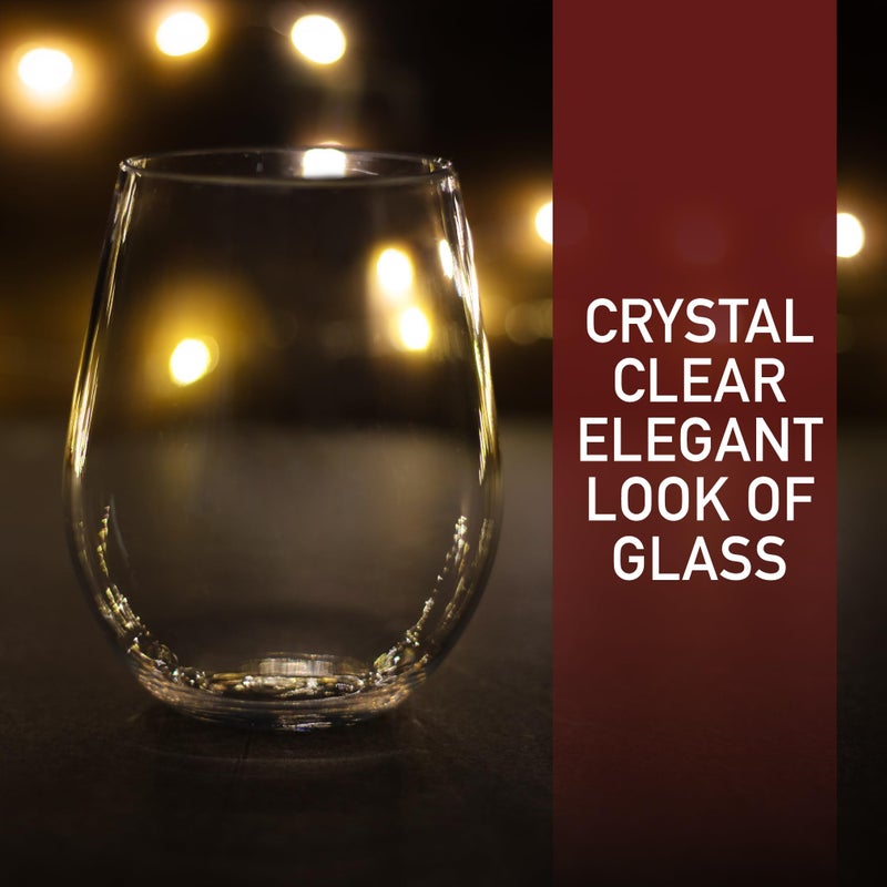 DECO D'Eco Unbreakable Tritan Wine Glasses, 20 oz (Set of 8) â€“ Shatterproof, Crystal-Clear, BPA-Free Plastic Tumblers â€“ Indoor/Outdoor Cups for Entertaining & Holiday Gatherings - Xmas Must Have Gift Set - Image 5